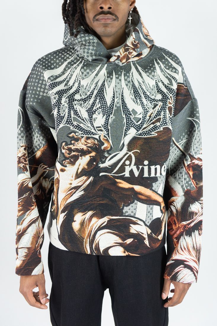 REBEL MINDS Heaven Rhinestone Tapestry Hoodie