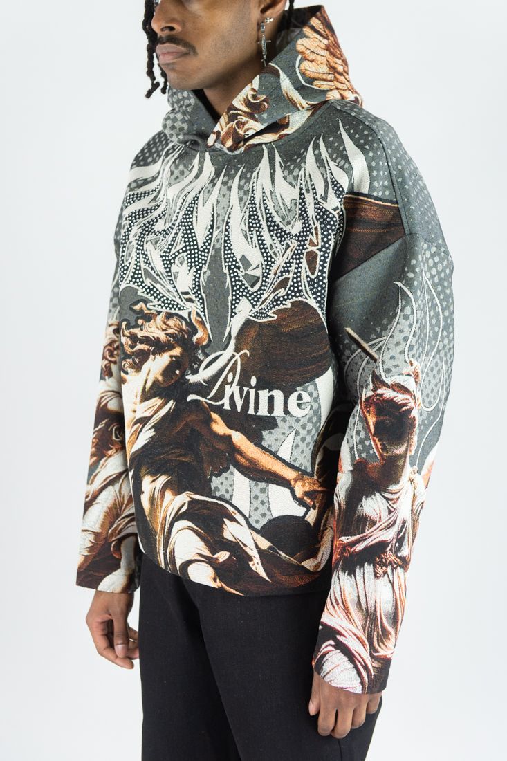 REBEL MINDS Heaven Rhinestone Tapestry Hoodie