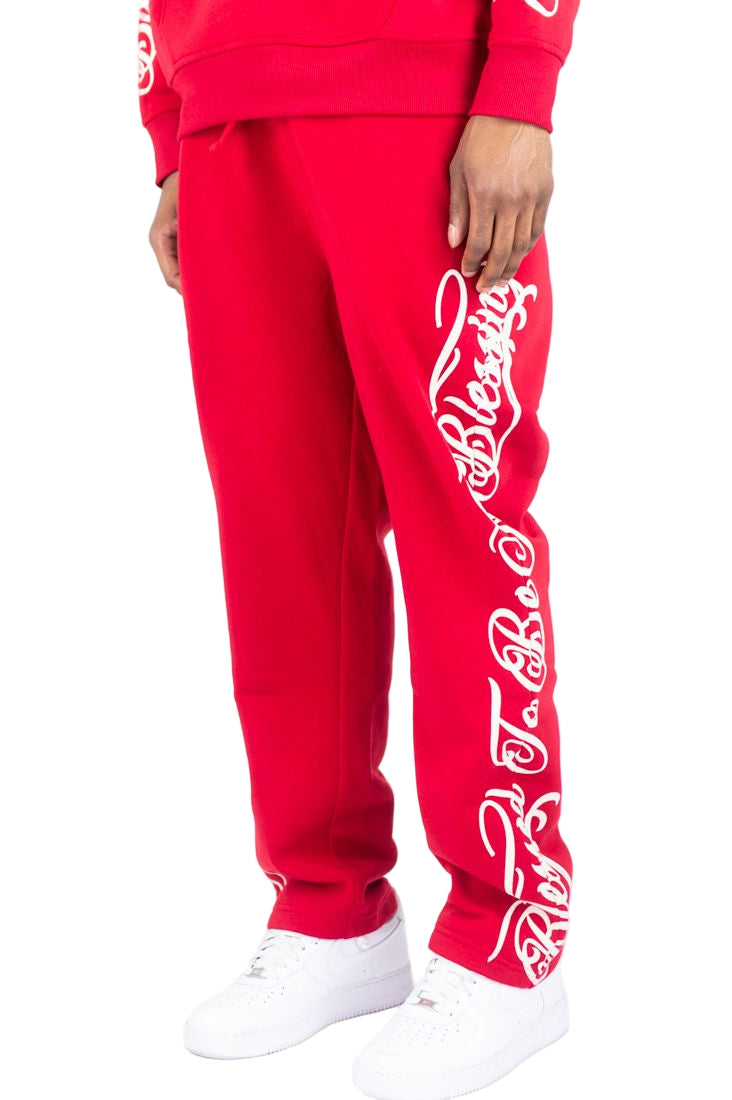 REBEL MINDS Script Blessed Fleece Sweatpants