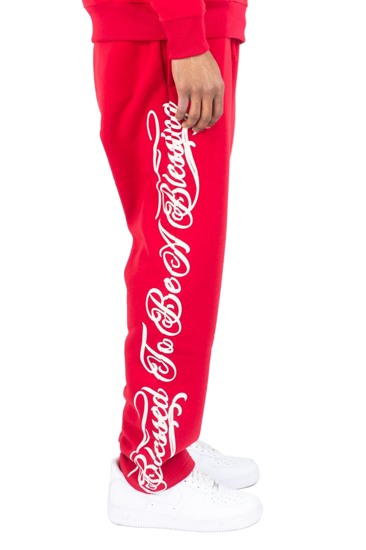 REBEL MINDS Script Blessed Fleece Sweatpants