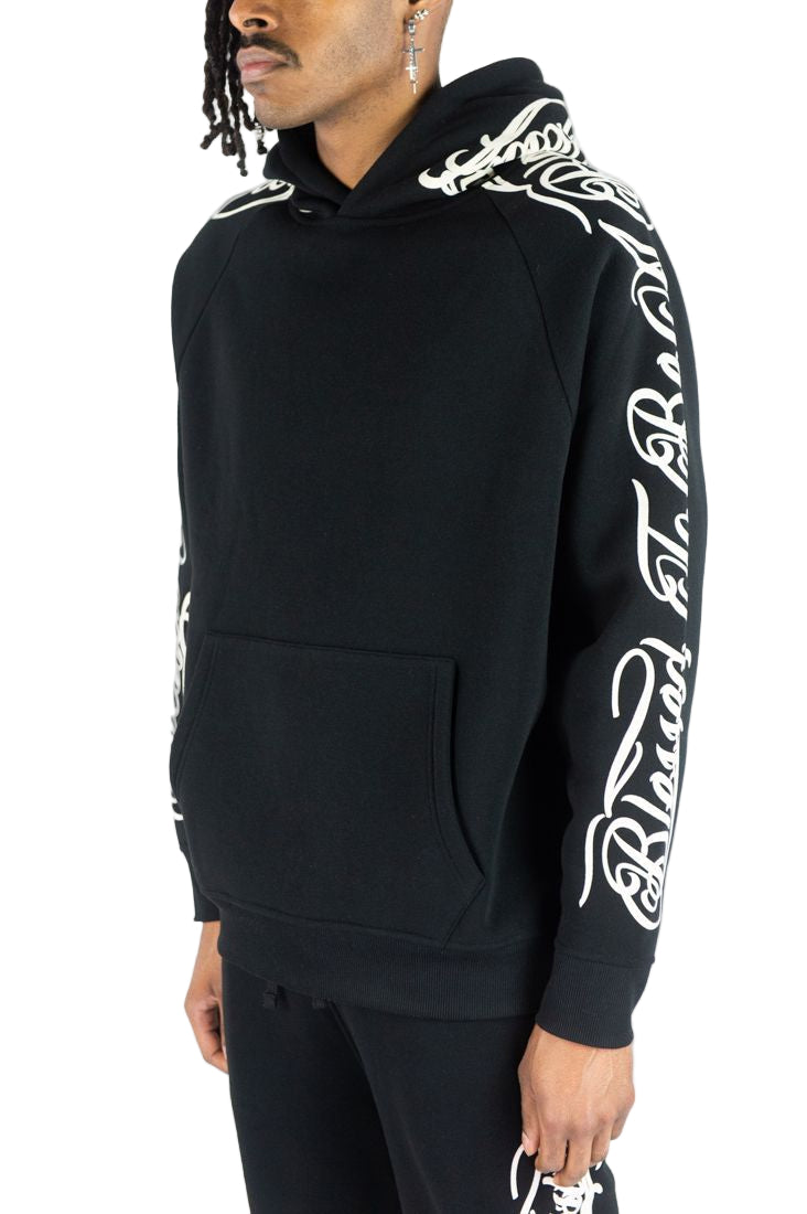 REBEL MINDS Script Blessed Fleece Hoodie