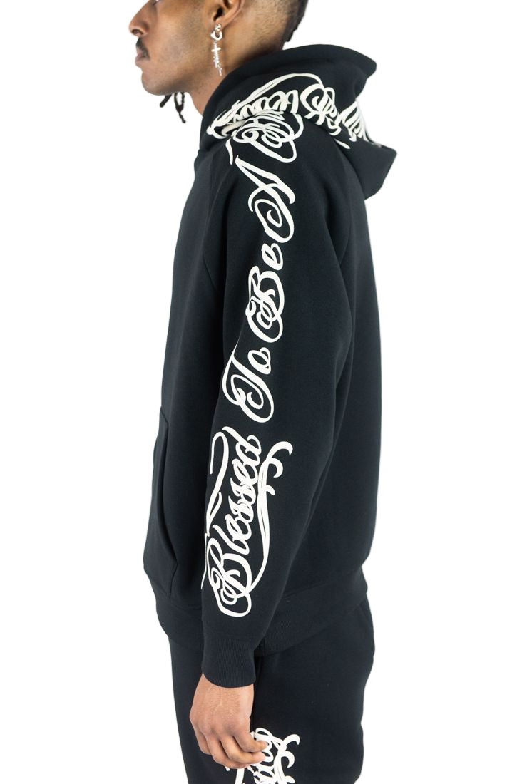 REBEL MINDS Script Blessed Fleece Hoodie