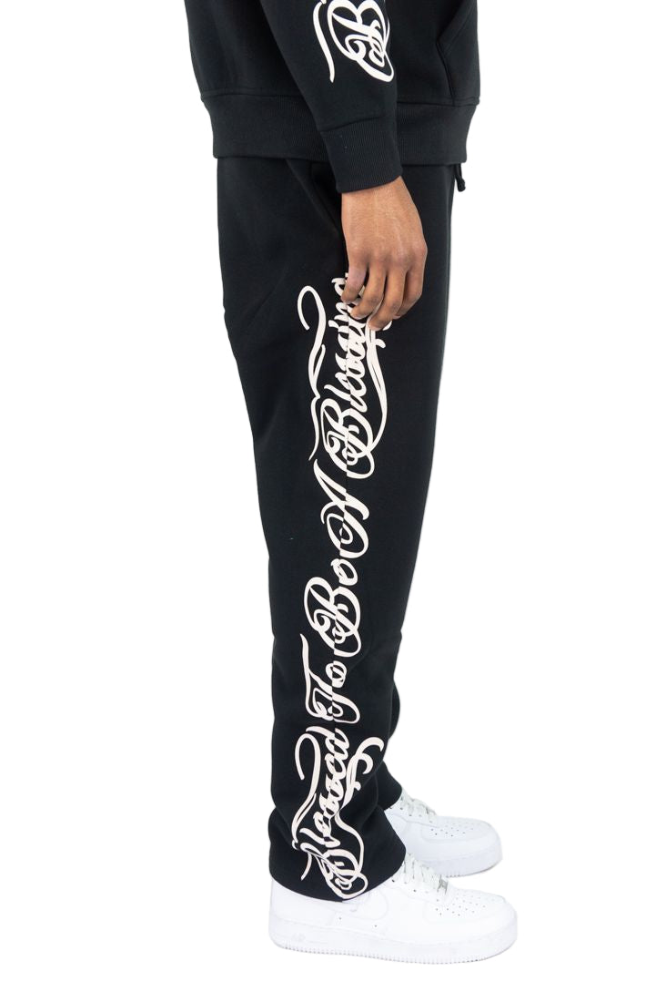 REBEL MINDS Script Blessed Fleece Sweatpants