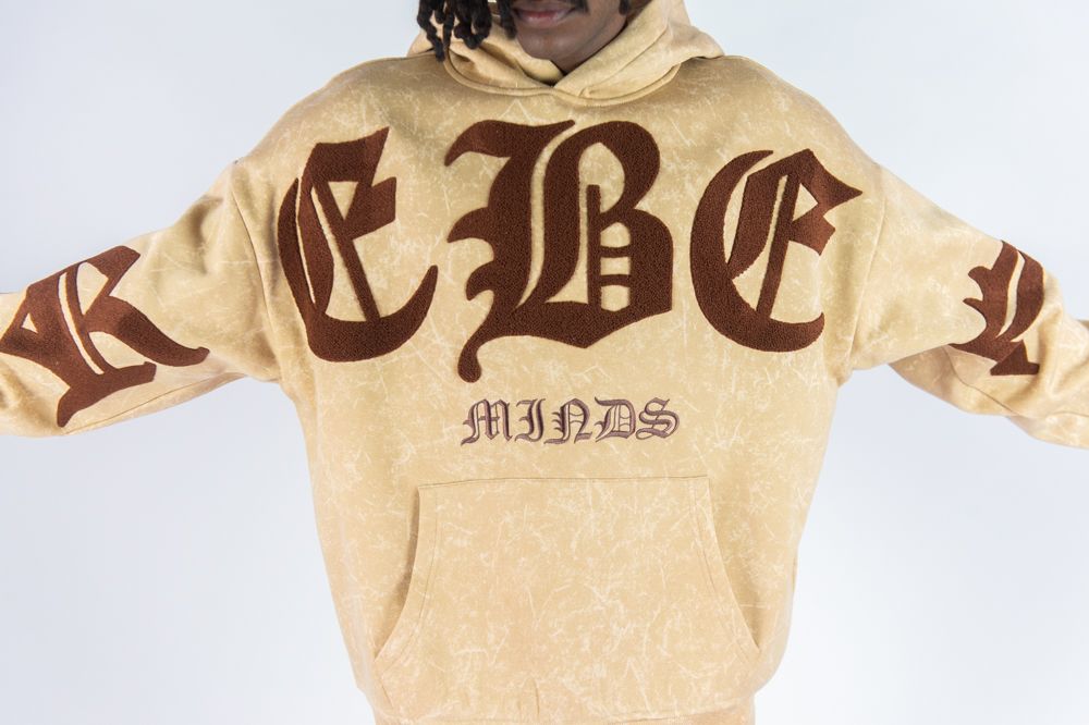 REBEL MINDS Chenille Rebel Fleece Hoodie