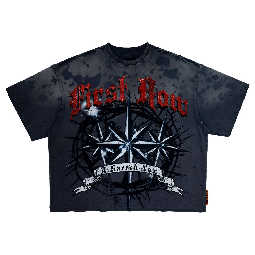 FIRST ROW A Sacred Vow Thornbush Stars Crop Tee