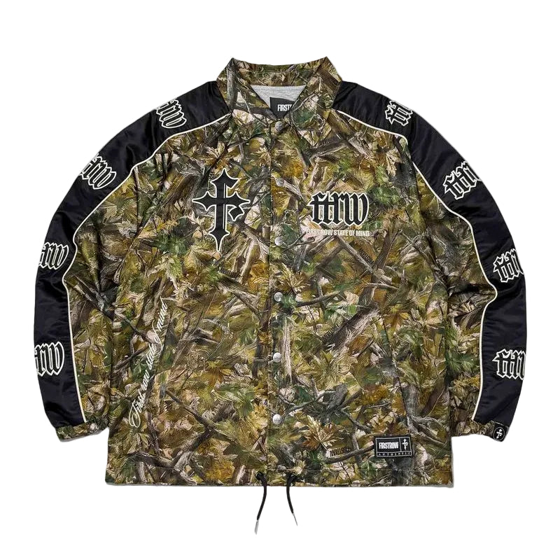 FIRST ROW STATE OF MIND CAMO COACH JACKET