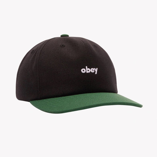 OBEY II Tone Lowercase 6 Panel - Black/Green