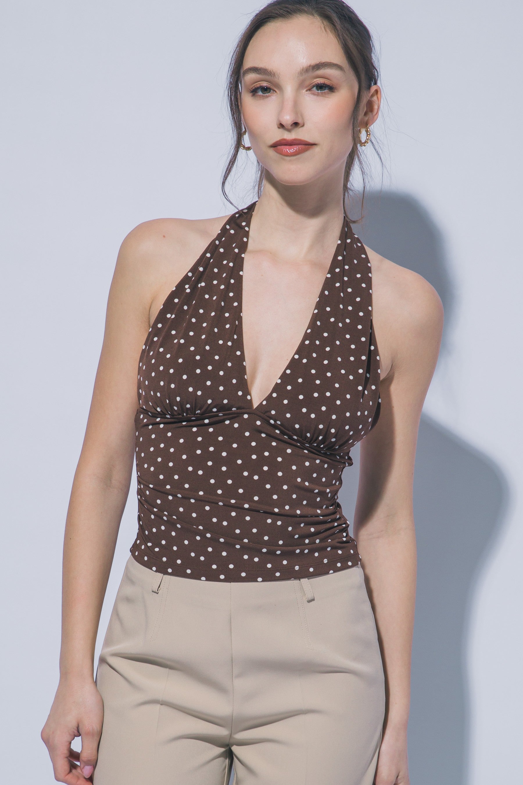 Polka Dot Halter Neck Top