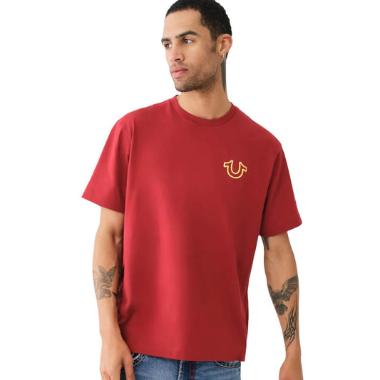 TRUE RELIGION Logo Overseam Puff Print Graphic T-Shirt