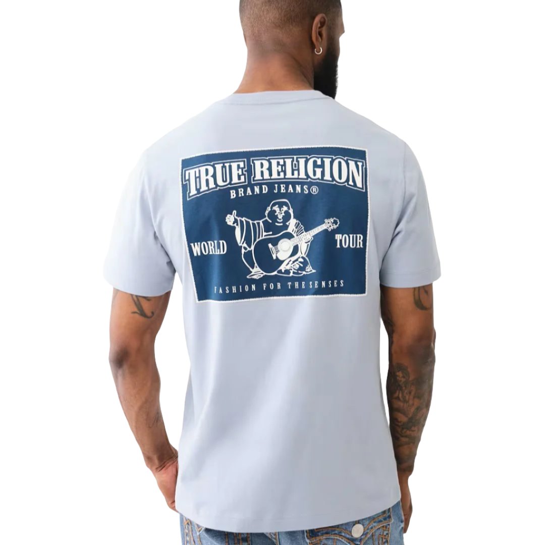 TRUE RELIGION Logo Ladder Stitch Puff Print Graphic T-Shirt