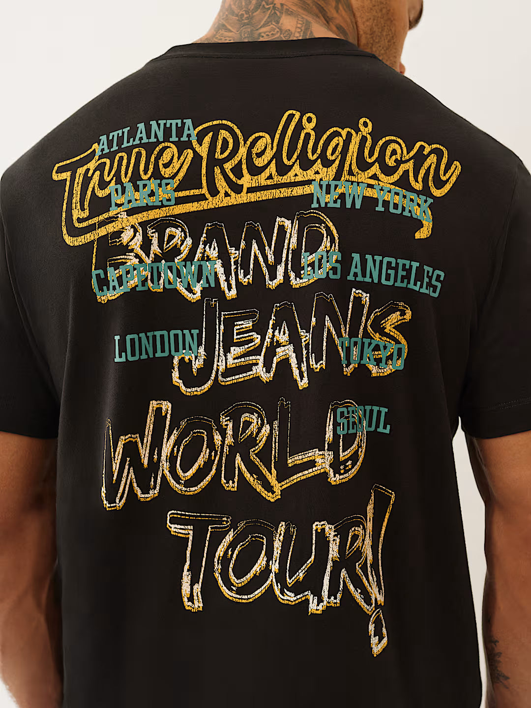 TRUE RELIGION Faded World Tour Logo Tee