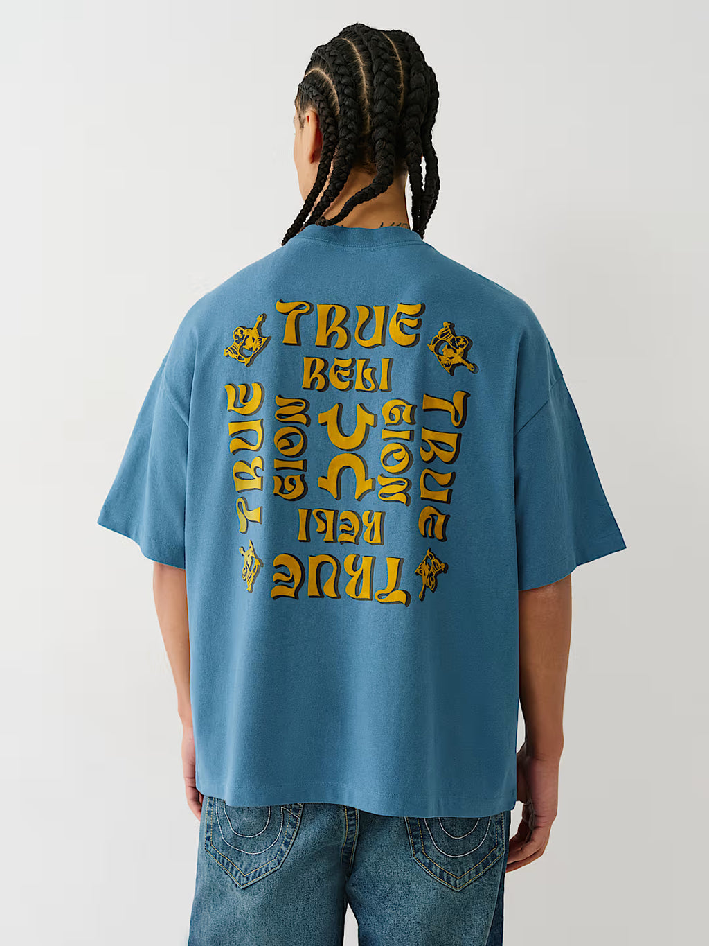 TRUE RELIGION Flocked Logo Oversized Tee