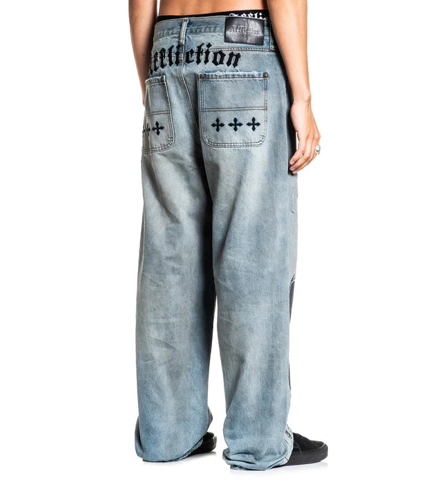 AFFLICTION Wide Leg Black Night Denim