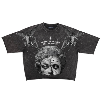 ROKU STUDIO Enzyme Washed From Heaven Cropped Tee