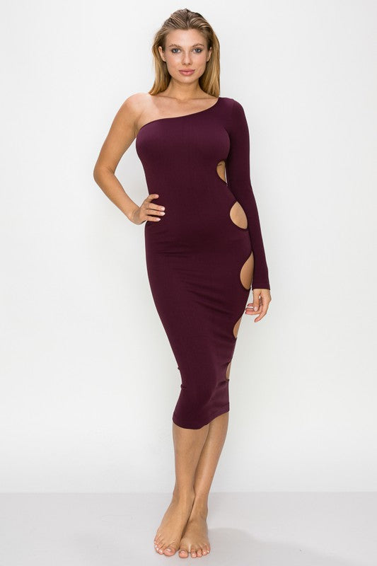 Side Cutout One Shoulder Dress – K MOMO