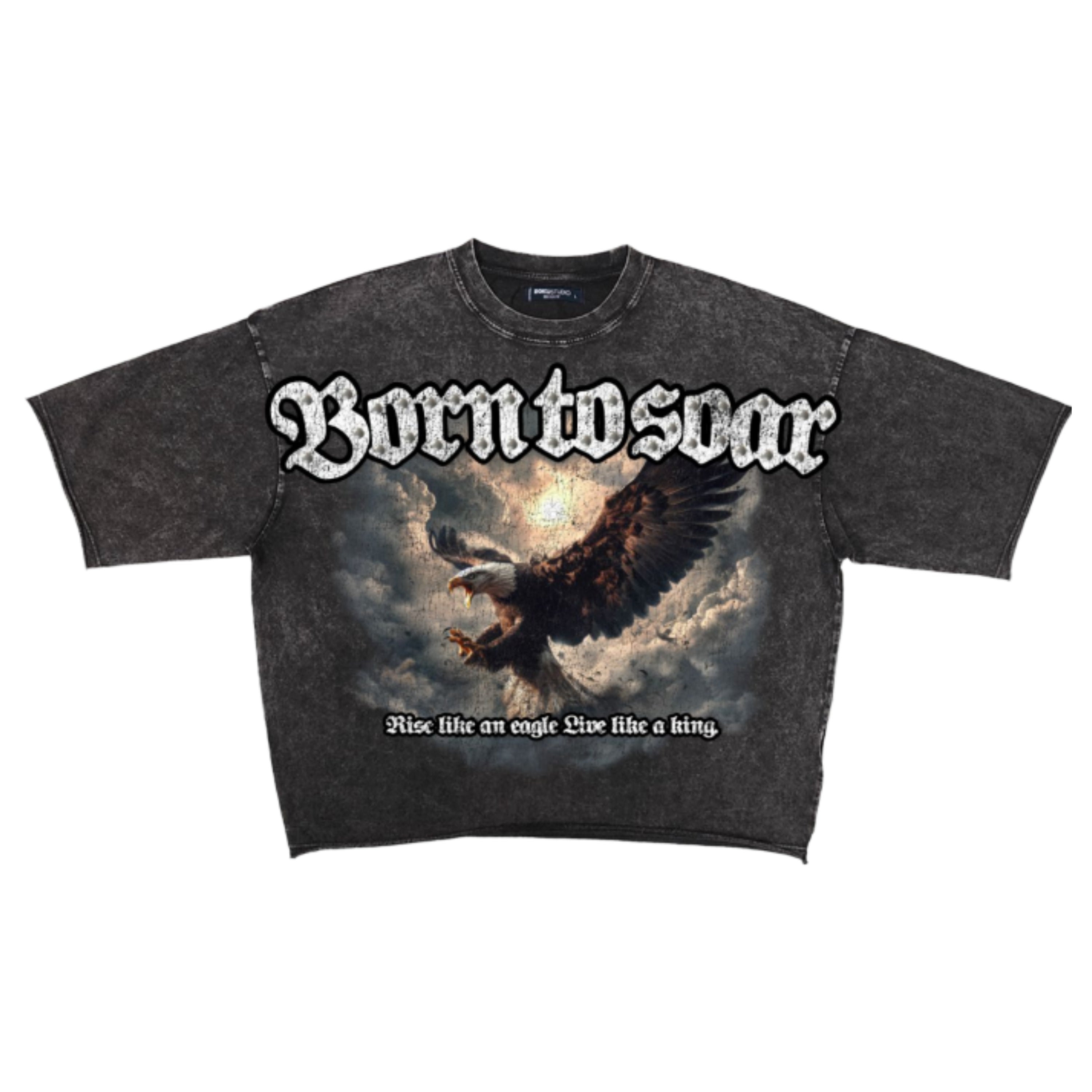 ROKU STUDIO Enzyme Washed Born To Soar Cropped Tee