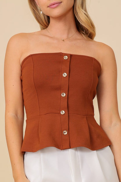 Strapless Crebe Top