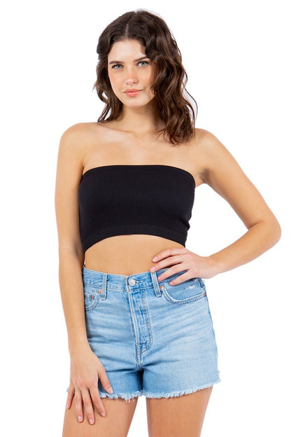 Women's Stretch Ribbed Tube Top