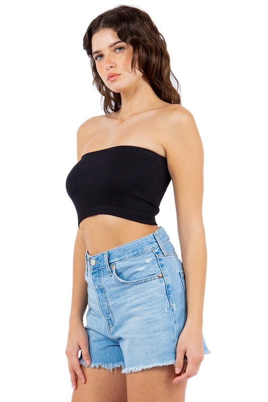 Women's Stretch Ribbed Tube Top
