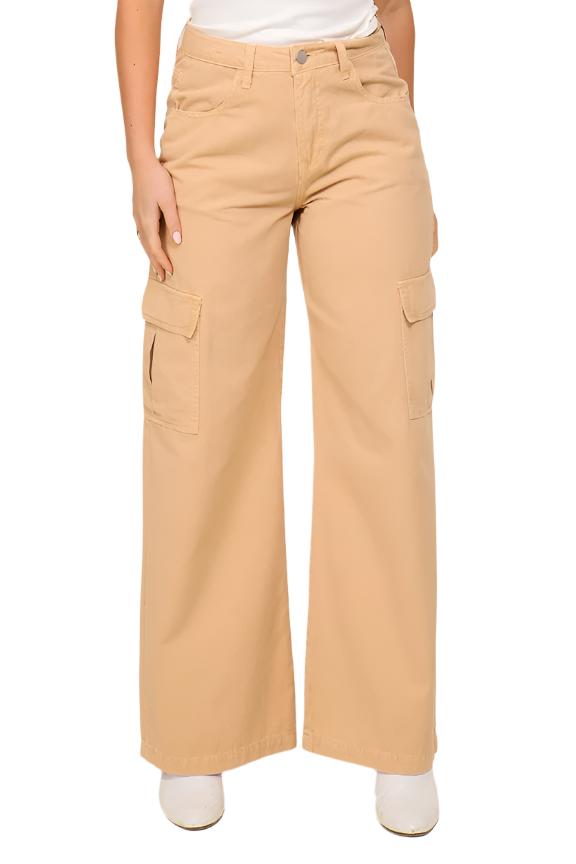 Women's Wide Leg Cargo Denim Pants