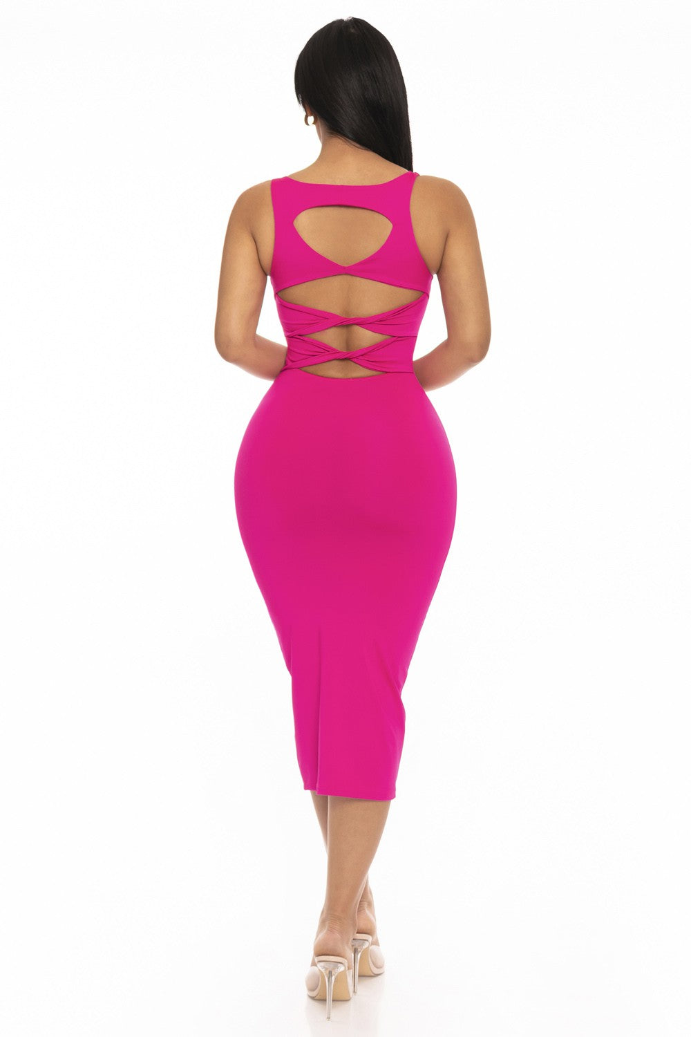 Women Cut Out Back Bodycon Dress