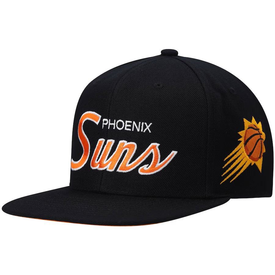 MITCHELL & NESS Men's Black Phoenix Suns Team Script 2.0 Snapback Hat