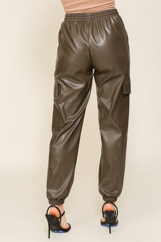 Cargo P/U Leather Pants