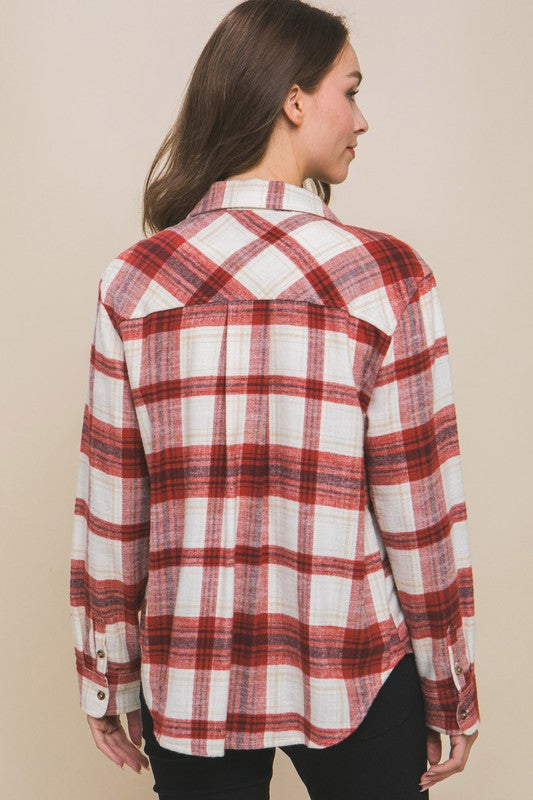 Plaid Long Sleeve Button Down Flannel