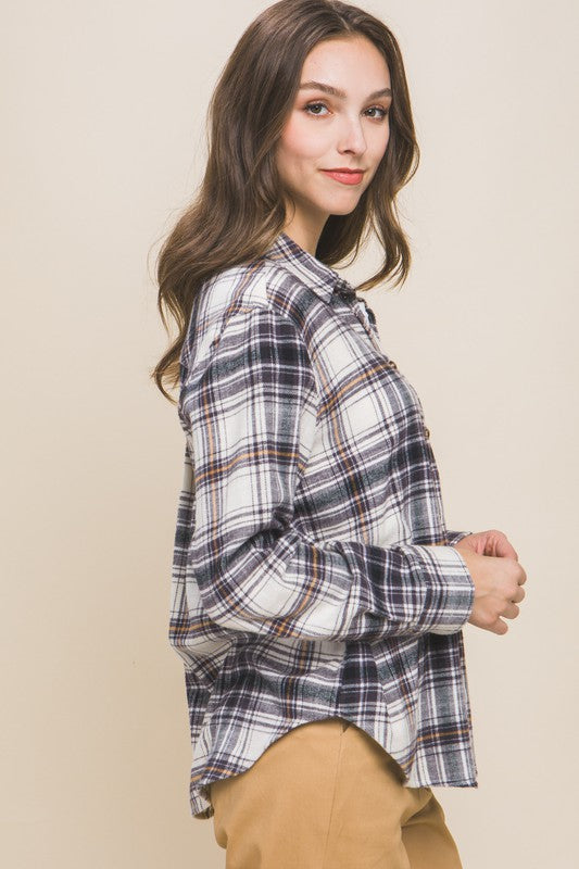Plaid Long Sleeve Button Down Flannel