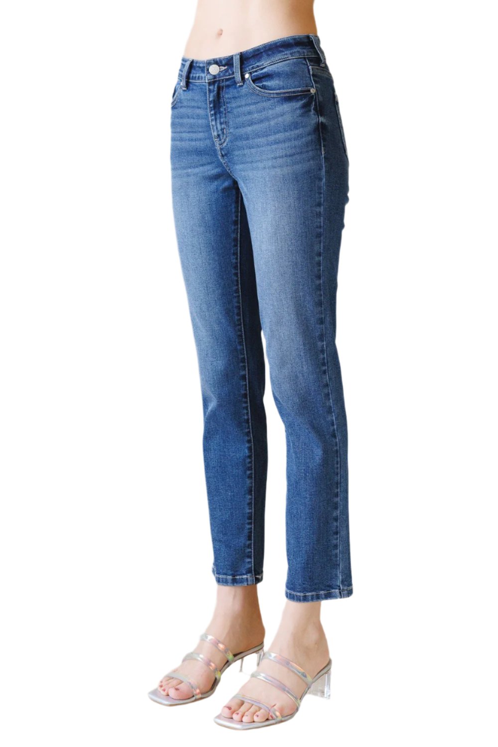 Women's Tacking Detailed Mid Rise Relaxed Skinny