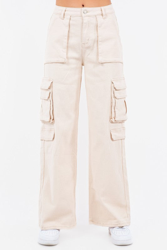 High Waist Straight Cargo Pants