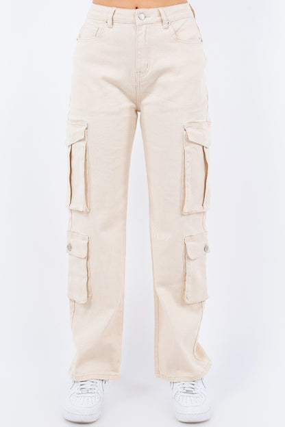 High Waist Multi Pockets Cargo Pants