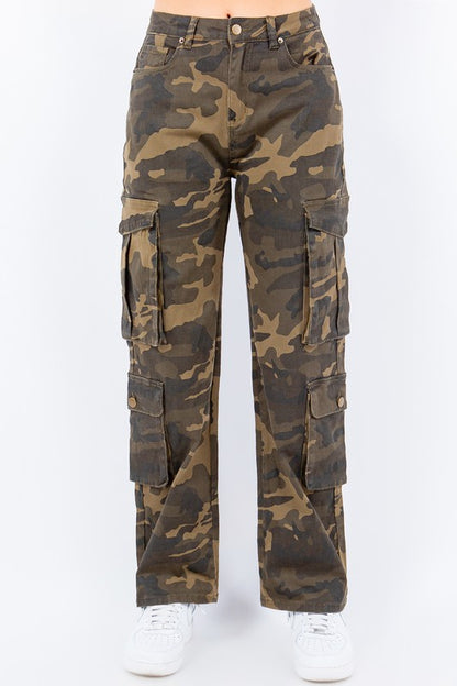 High Waist Multi Pockets Cargo Pants