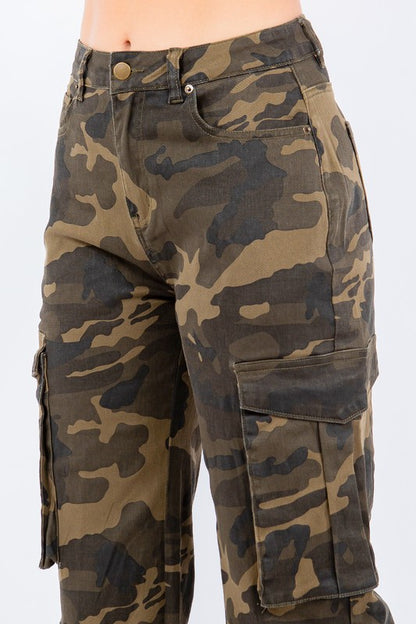 High Waist Multi Pockets Cargo Pants