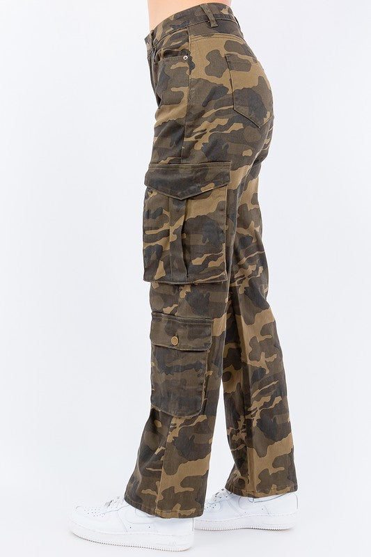 High Waist Multi Pockets Cargo Pants