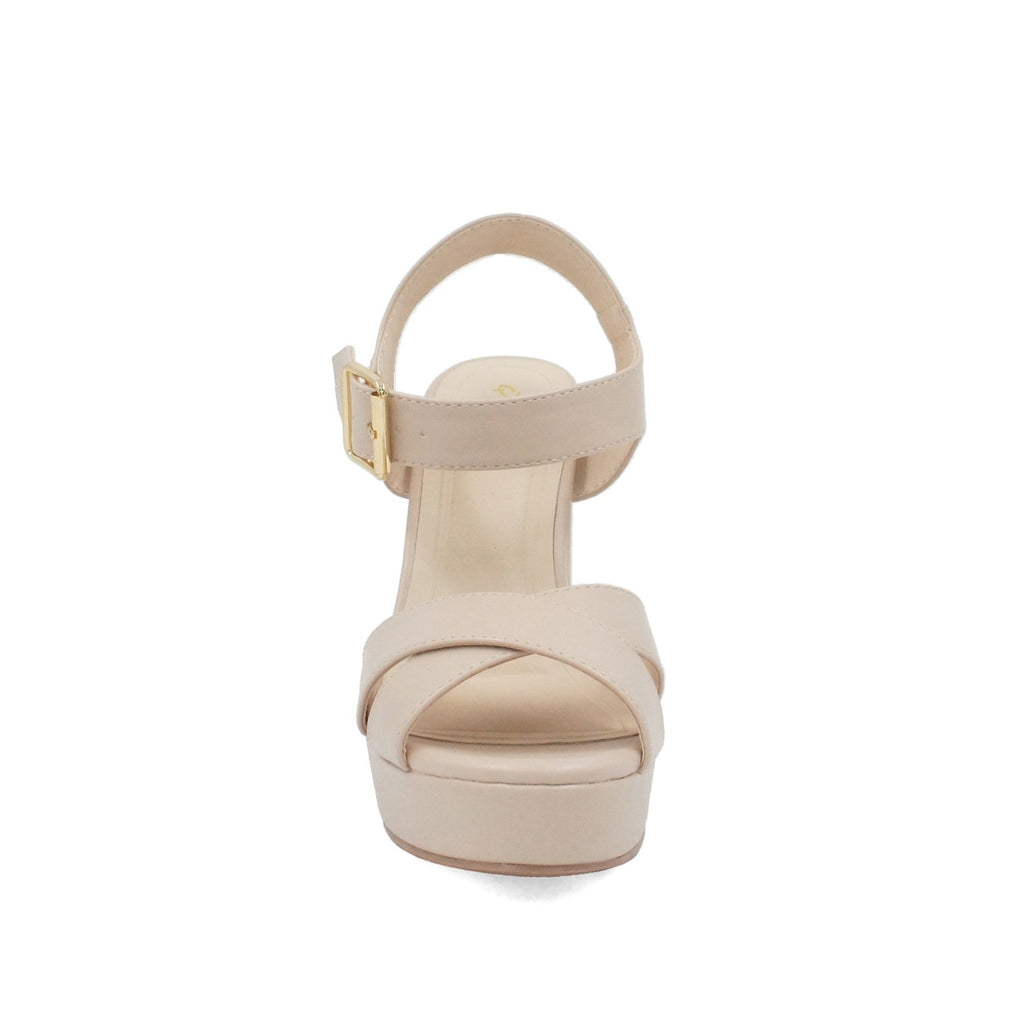 Women Platform Chunky Dress Shoes - Nude