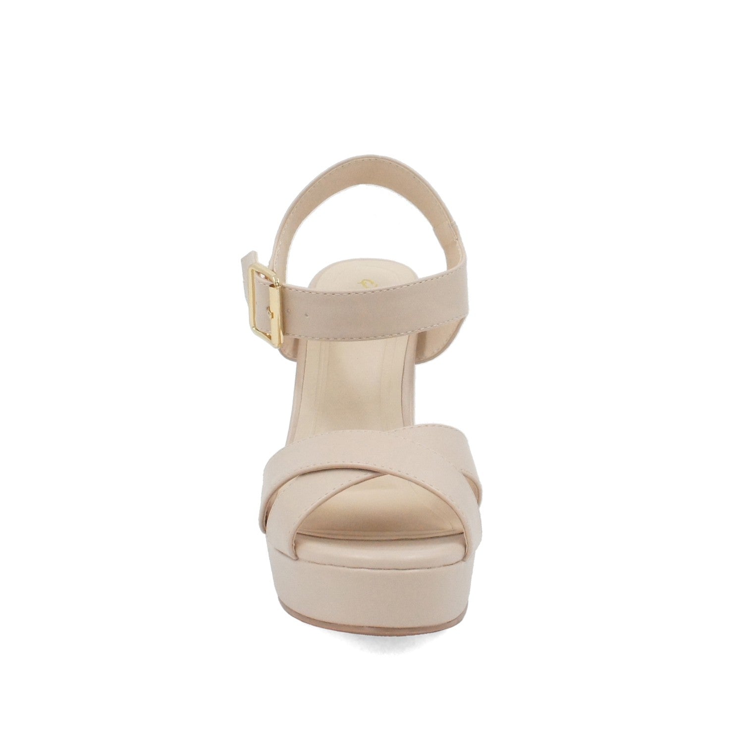 Women Platform Chunky Dress Shoes - Nude