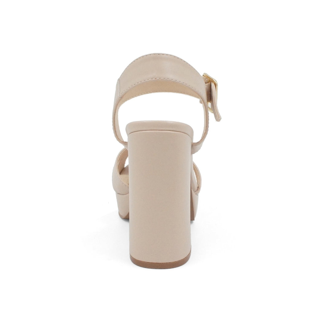 Women Platform Chunky Dress Shoes - Nude