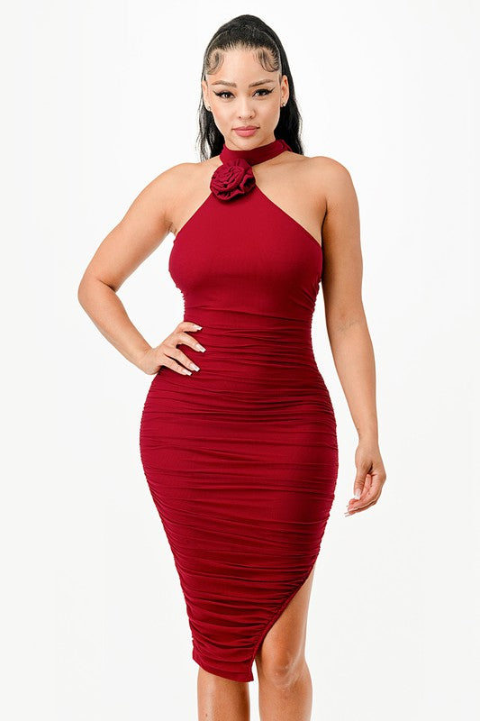 Mock Neck Bodycon Midi Dress – K MOMO