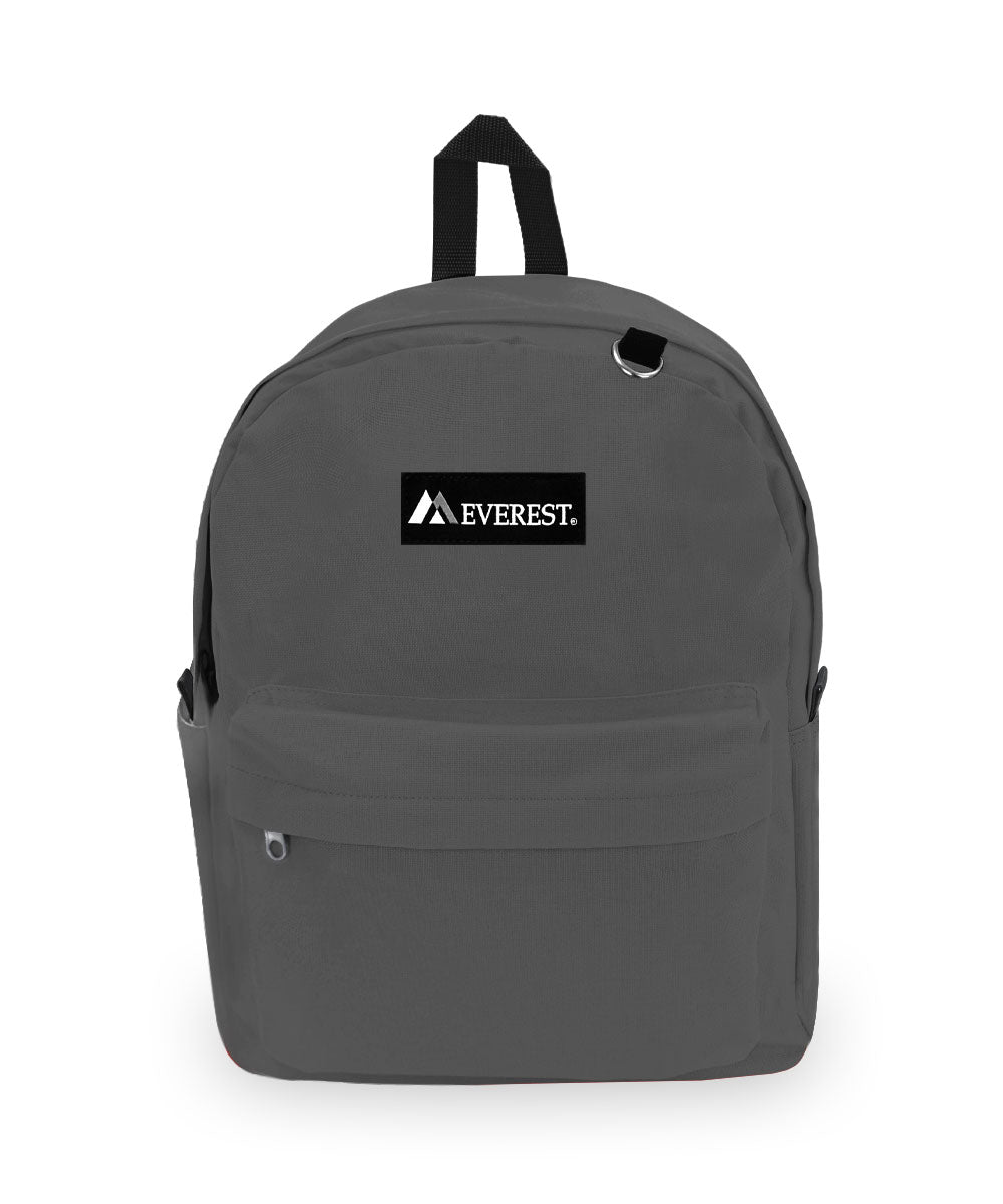 Everest Classic Laptop Backpack W/Side Pocket, Dark Gray, One Size