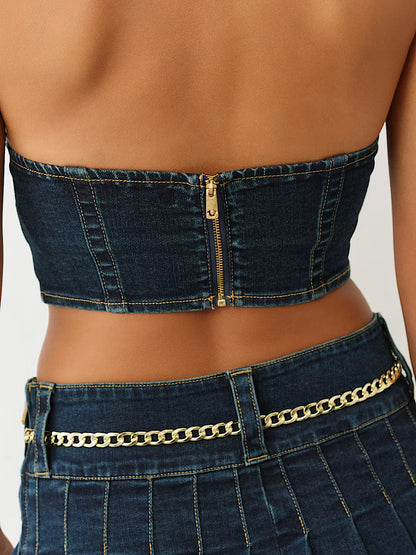 TRUE RELIGION Denim Halter Top
