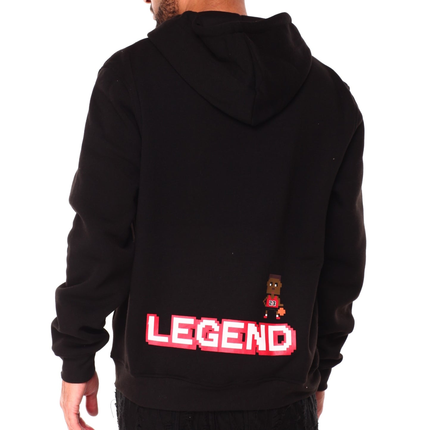 Legend Mens Graphic Pullover Hoody - Black