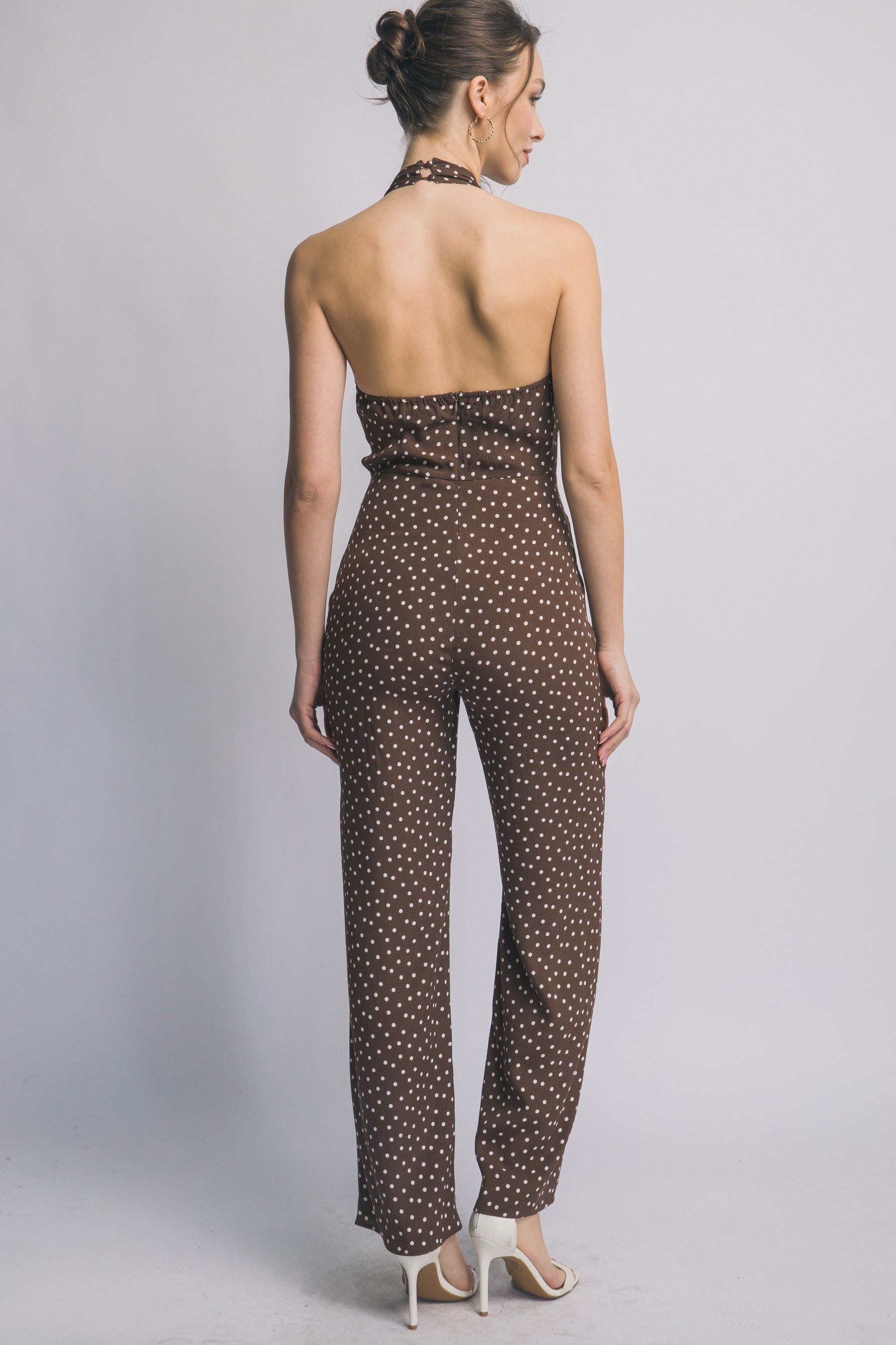 Polka Dot Halter-neck Jumpsuit