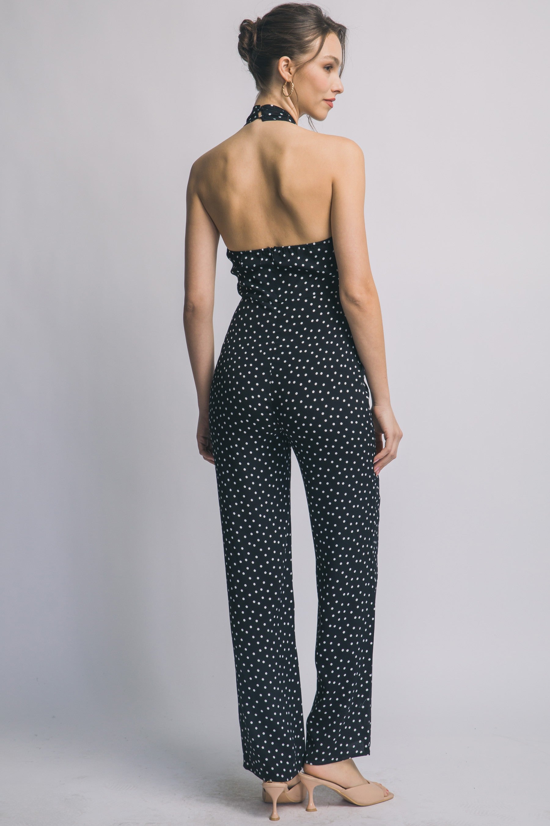 Polka Dot Halter-neck Jumpsuit