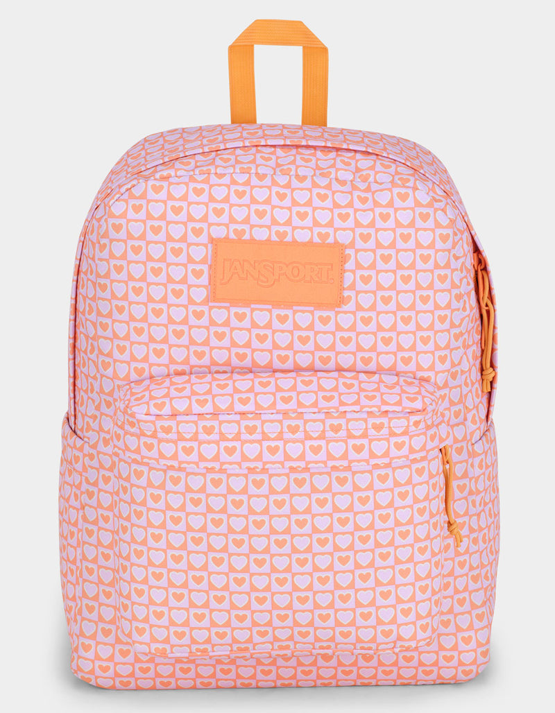 JANSPORTS SUPERBREAK PLUS BACKPACK - PINK HYPED HEARTS