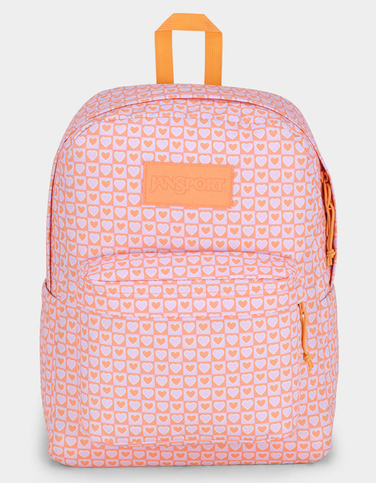 JANSPORTS SUPERBREAK PLUS BACKPACK - PINK HYPED HEARTS