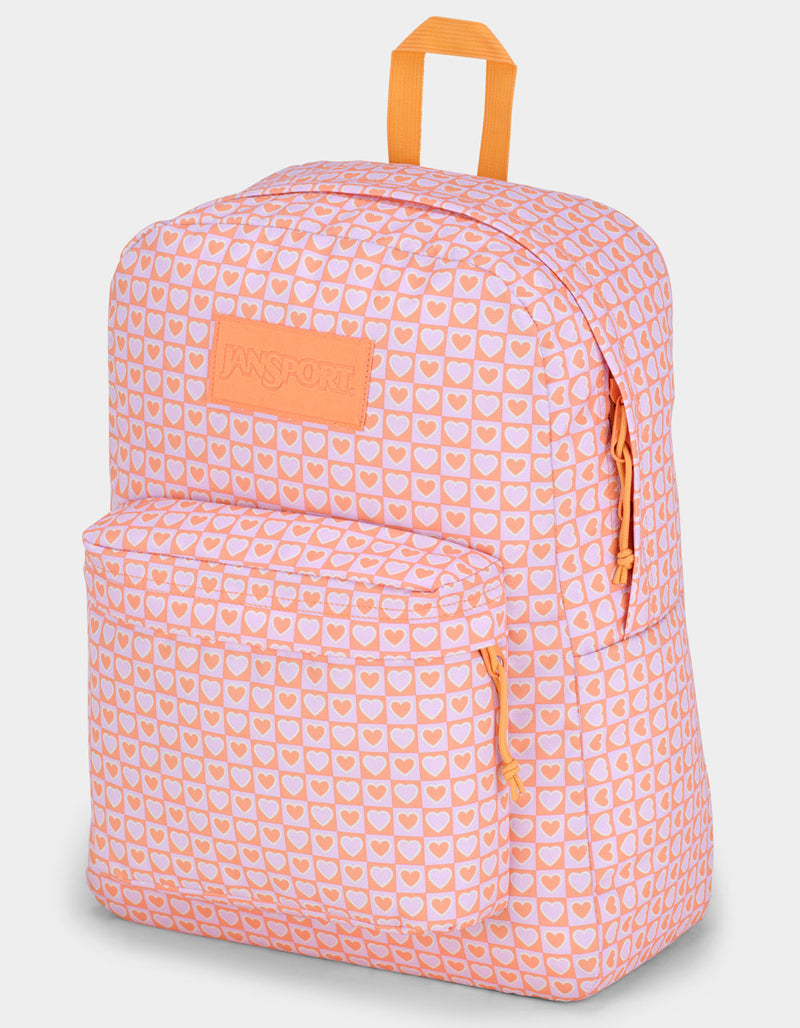 JANSPORTS SUPERBREAK PLUS BACKPACK - PINK HYPED HEARTS