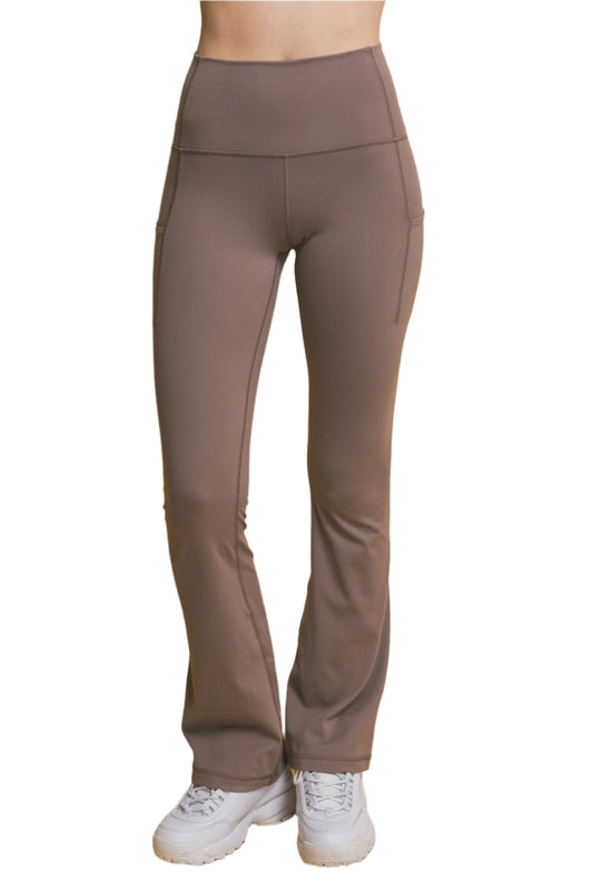 High Waisted Flared Leggins With Side Pockets