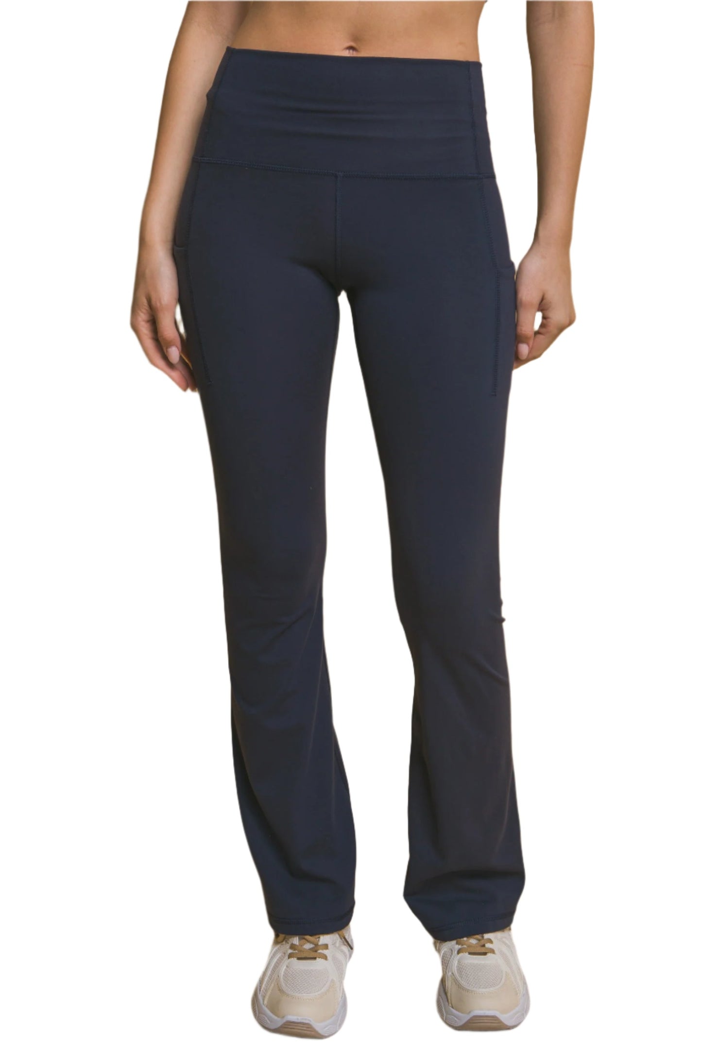 High Waisted Flared Leggins With Side Pockets