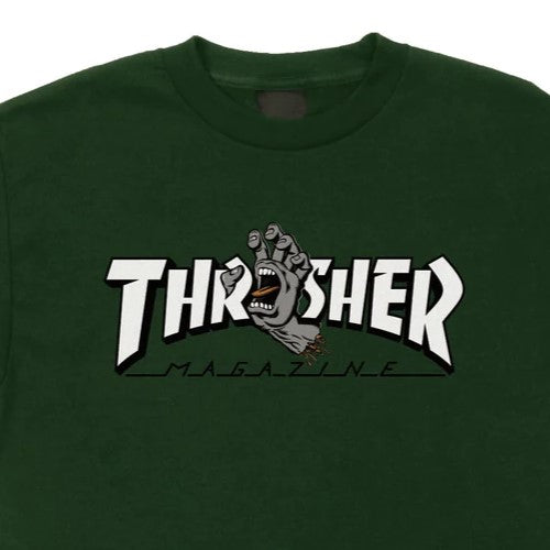 SANTA CRUZ x THRASHER Screaming Logo Santa Cruz Men's T-Shirt - Forest Green